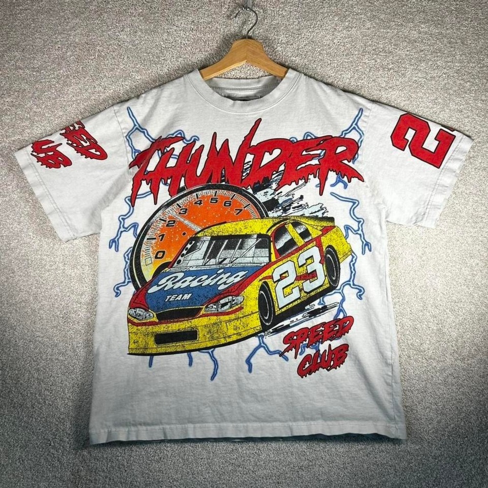 Vintage style PacSun modern all over print nascar racing tee shirt tshirt
